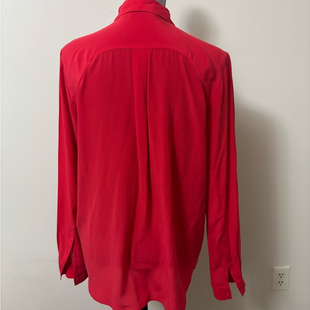 & Other Stories Vibrant Red Silk Blouse - Picture 4 of 6